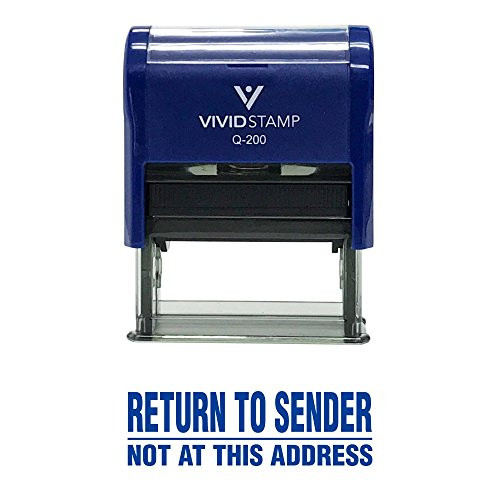 Return to Sender Not at This Address Self Inking Rubber Stamp  Blue Ink    Medium