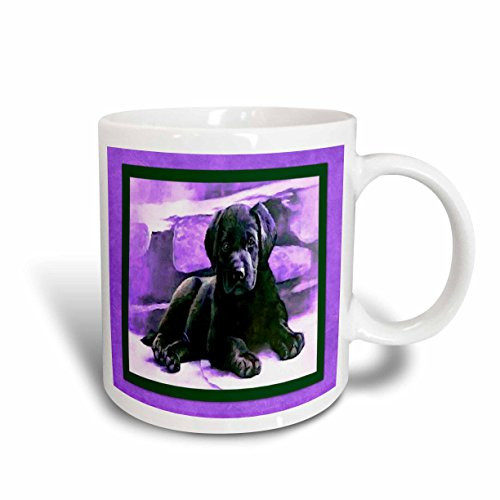 3dRose Puppy in Purple Ceramic Mug 15 Ounce