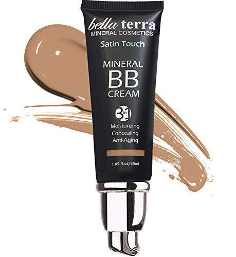 Bella Terra BB Cream Tinted Moisturizer Mineral Foundation Concealer Anti Aging Natural Sun Protection All Shades 169oz   Medium Tan 105