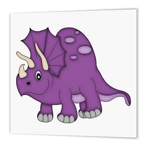 3dRose ht 222500 1 Purple and Gray Dinosaur Iron on Heat Transfer for White Material 8  x 8