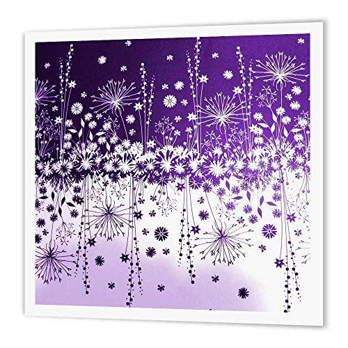 3dRose ht 35037 1 Purple and White Floral Iron on Heat Transfer Paper for White Material 8 by 8 Inch