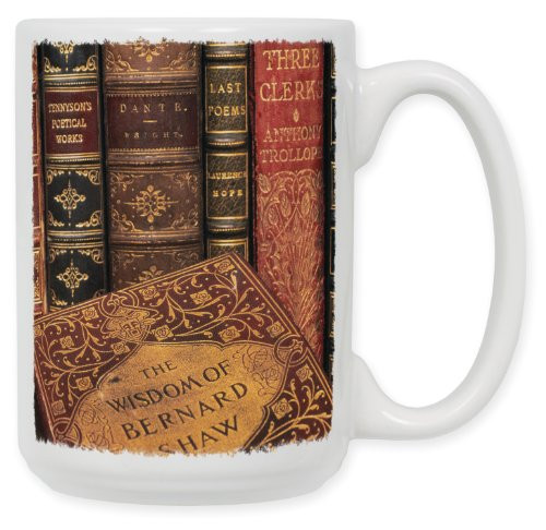 Art Plates "Library Books Art Print Ceramic Coffee Mug Cup" Ceramic Coffee Mug, 15 oz Art Plates "Library Books Art Print Ceramic Coffee Mug Cup" Ceramic Coffee Mug, 15 oz