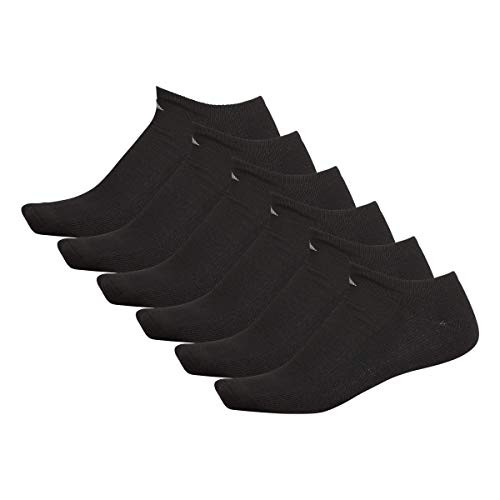 adidas Men s Athletic Cushioned No Show Socks  6 Pair  Black Aluminum 2 Large  Shoe Size 6 12