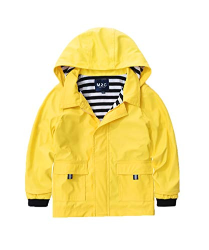 M2C Boys   Girls Hooded Waterproof Rain Jacket Cotton Lined Windbreaker 7 8 Yellow
