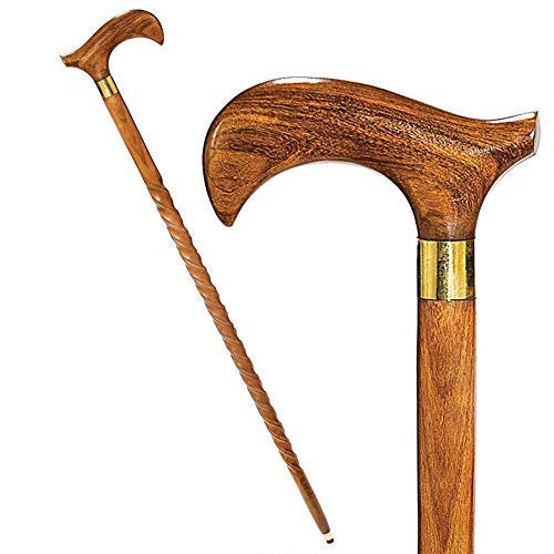 Design Toscano Wandering Road Gentleman s Walking Stick 36 Inch Solid Hardwood Cane Woodtone