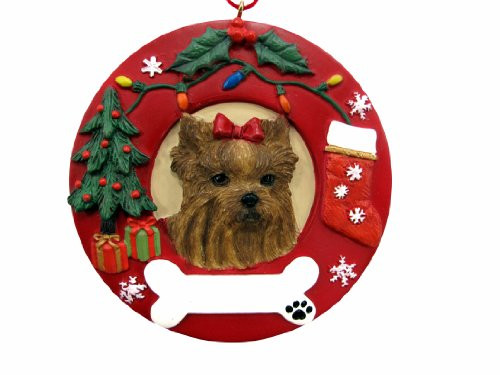 E S Pets Yorkie Yorkshire Terrier Personalized Christmas Ornament