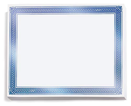 PaperDirect Blue on White Elite Specialty Certificates 8½ x11 Foil Accents 50 Count