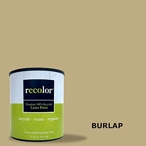 RECOLOR Paint 100  Recycled Interior Latex Paint Wall Finish 1 Quart Interior   Burlap