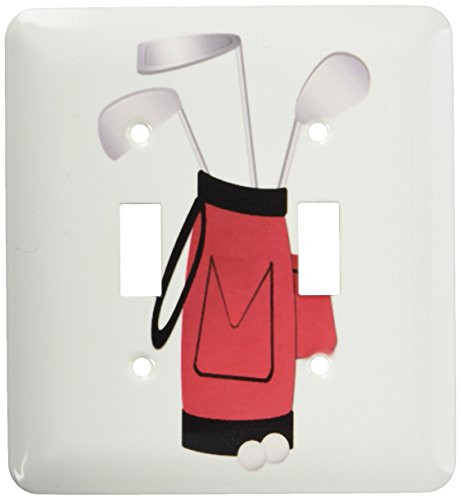 3dRose LLC lsp 56047 2 Red Golf Bag Double Toggle Switch