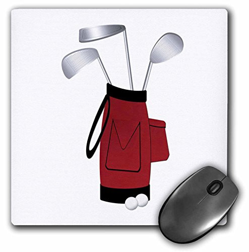 3dRose LLC 8 x 8 x 025 Inches Mouse Pad Red Golf Bag  mp 56047 1