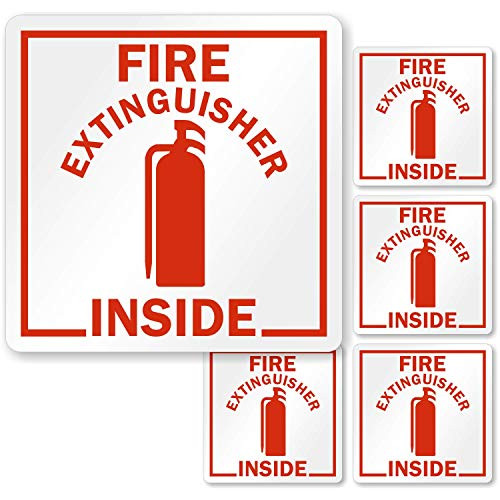 SmartSign Fire Extinguisher Inside Label   275  x 275  Engineer Grade Reflective
