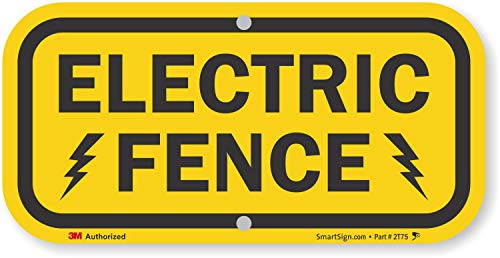 SmartSign Electric Fence Sign 6 x 12 3M High Intensity Grade Reflective Aluminum SmartSign Electric Fence Sign 6 x 12 3M High Intensity Grade Reflective Aluminum