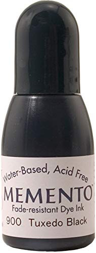 Tsukineko 1 2 Fluid Ounce Memento Fade Resistant Water Based Dye Inker Tuxedo Black
