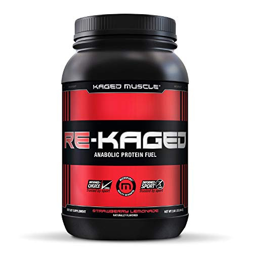 Post Workout Protein Powder RE KAGED Whey Protein Powder Great Tasting Protein Shake with Whey Protein Isolate for Fast Post Workout Recovery with Complete BCAAs   EAAs Strawberry Lemonade
