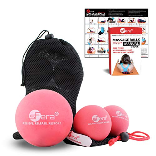sFera Yoga Massage Ball Set Deep Tissue Massage Trigger Point and Myofascial Release Includes 1 X Large Massage Ball and 2 Lacrosse Size Balls with Mesh Bag Firm Rubber Balls 3 sFera Yoga Massage Ball Set Deep Tissue Massage Trigger Point and Myofascial Release Includes 1 X Large Massage Ball and 2 Lacrosse Size Balls with Mesh Bag Firm Rubber Balls 3