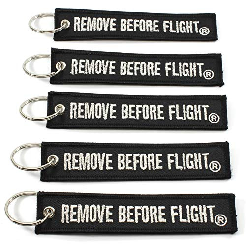 Rotary13B1   Remove Before Flight Keychain   Black Silver 5pcs