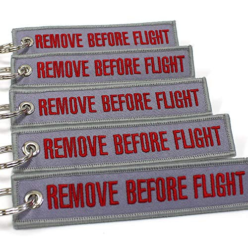 Rotary13B1   Remove Before Flight Keychain   Gray Red 5pcs
