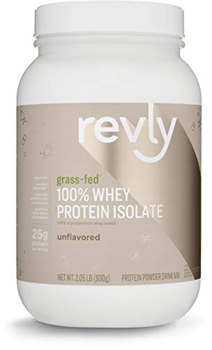 Amazon Brand   Revly 100  Grass Fed Whey Protein Isolate Powder Unflavored 205 Pound  31 Servings  Gluten Free Non GMO No added rbgh rbst