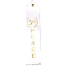 US Toy 3rd Place White and Gold Winner Ribbon Awards   Set of 12