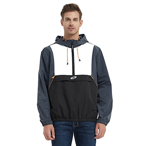 Men s Water Resistant Hooded Quick Dry Athletic Windbreaker Jacket Hoodie