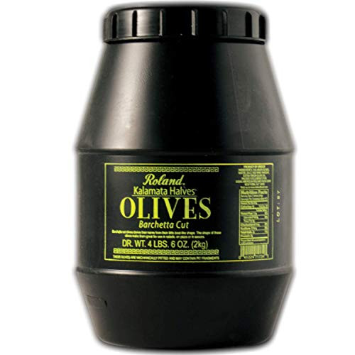 Roland Foods Halved Kalamata Olives from Greece Barchetta Cut 4 Lbs 6 Oz
