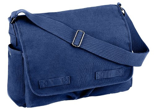 Rothco Vintage Washed Canvas Messenger Bag Blue