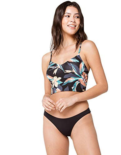 Roxy Women s Solid Beach Classics Regular High Leg Bikini Bottom True Black 211 XL