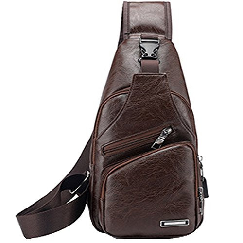 Sling Bags Small Chest Shoulder Crossbody Messenger Hiking Multipurpose Daypack Backpack  Coffee
