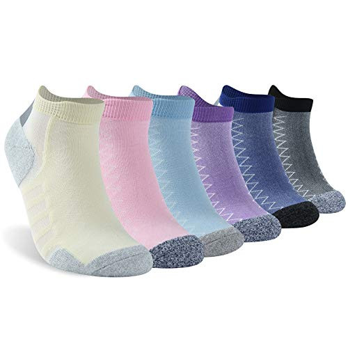 Gmall Womens Athletic Ankle Performance Socks No Show Running Socks Comfort Cushioned Golf Socks Breathable Sports Low Cut Socks6 PackMix Color