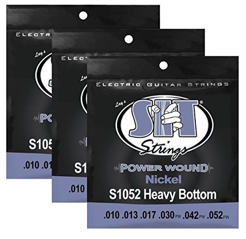 SIT Strings S1052 Heavy Bottom Nickel Power Wound Electric Guitar Strings   3 Sets