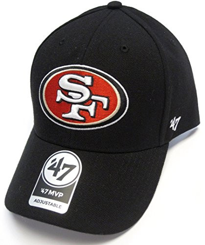 47 San Francisco 49ers NFL Basic Black Brand MVP Adult Adjustable Hat Cap