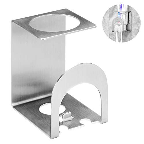 Linkidea Wall Mounted Toothbrush Holder, Hanger, Toothbrushes Stand with 3M Self Adhesive, Stainless Steel Toothbrush Toothpaste Holder for Shower, Bathroom Storage Organizer, No Drill Wall Mount