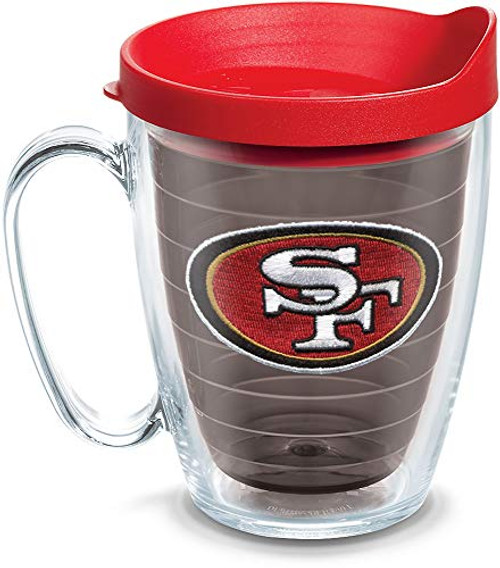Tervis NFL San Francisco 49ers Primary Logo Tumbler with Emblem and Red Lid 16oz Mug Quartz