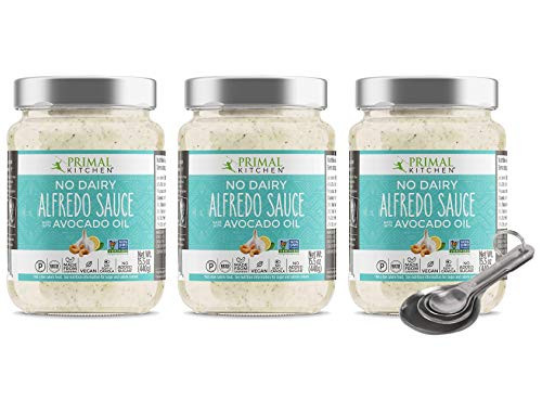 Pack of 3   Free Measuring Spoon  Primal Kitchen Non Dairy Alfredo Sauce Made With Avocado Oil   16 Fl Oz