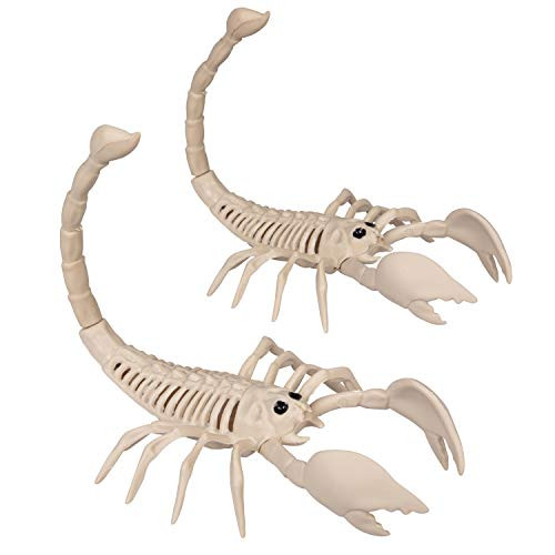 SCS Direct Halloween Scorpion Skeletons Set of 2 9  Weather Resistant Yard Decorations   Great Prop for Party Decor and Indoor Outdoor Use