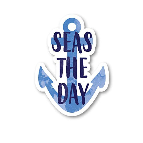 Seas The Day Sticker Inspirational Quotes Stickers   Laptop Stickers   25  Vinyl Decal   Laptop Phone Tablet Vinyl Decal Sticker S4227