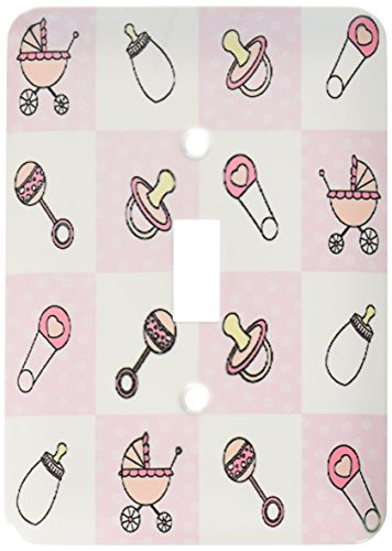 3dRose LLC lsp_13834_1 New Baby Gift Pink Single Toggle Switch