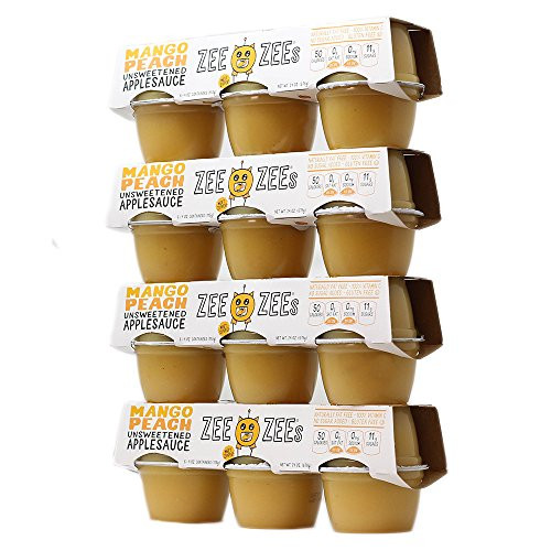 Zee Zees Mango Peach Applesauce Cups Unsweetened All Natural No Sugar Added 4 oz Cups 24 pack