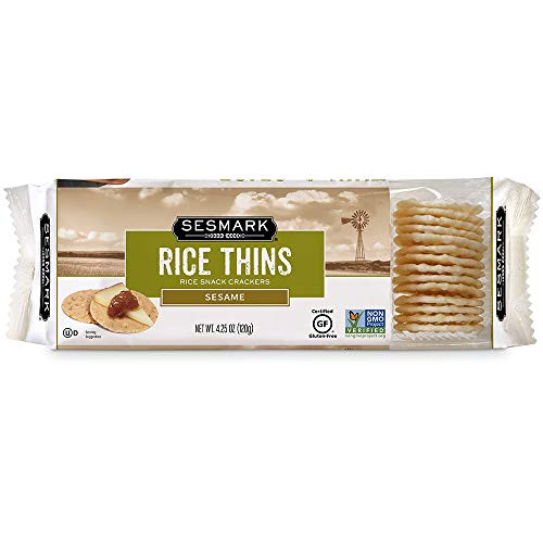 Sesmark Gluten Free Rice Thins Sesame 425 Ounce  Pack of 12
