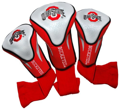 NCAA Ohio State Buckeyes 3 Pack Contour Golf Club Headcover NCAA Ohio State Buckeyes 3 Pack Contour Golf Club Headcover