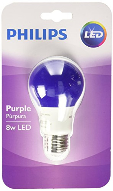 Philips 60 Watt Equivalent Purple A19 Medium Base LED 8 Watt Equivalent Light Bulb
