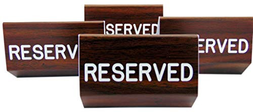 Reserved Sign for Church Pews Multipack with Two Sided Script and Easy Clamp On Attachment Set of 4