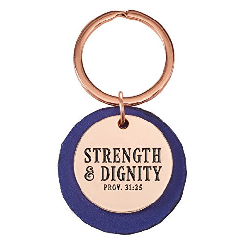 Strength and Dignity   Proverbs 31 25 Keyring in Tin