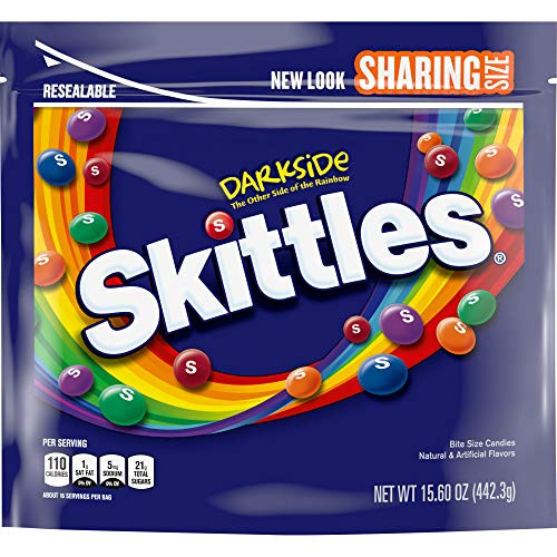 SKITTLES Darkside Sharing Size Candy 156 Ounce Bag  Pack of 6