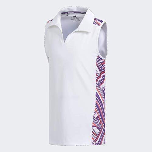 adidas Golf Novelty Sleeveless Polo White Active Purple Large