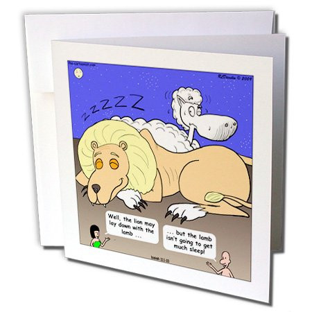 3dRose Isaiah 11 1 10 Counting Sheep Bible - Greeting Cards, 6 x 6", Set of 6 (gc_19569_1)
