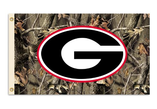NCAA Georgia Bulldogs 3 by 5 Foot Flag with Grommets   Realtree Camo Background