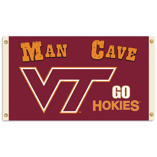 NCAA Virginia Tech Hokies Man Cave Flag with 4 Grommets  3 x 5 Feet