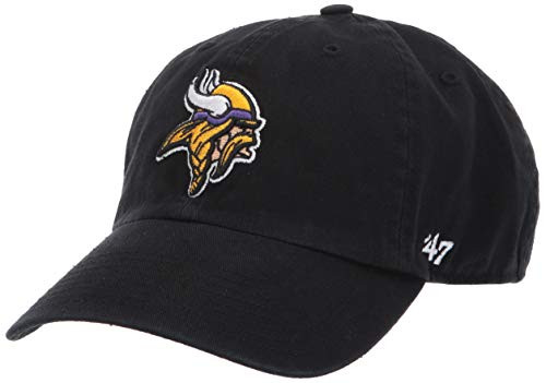 NFL Minnesota Vikings 47 Brand Clean Up Adjustable Hat Black One Size NFL Minnesota Vikings 47 Brand Clean Up Adjustable Hat Black One Size