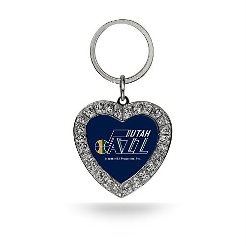 NBA Rico Industries Metal Rhinestone Heart Keychain Utah Jazz